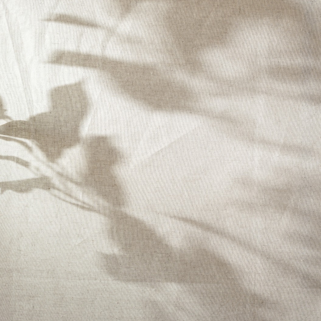 Abstract sun light shadow silhouette on beige textile, aesthetic floral background, copy space